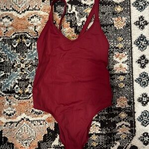 Maroon bathing suit one piece